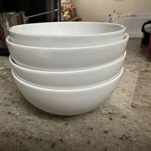 Crate&Barrel White Ceramic Bowls - set of 4